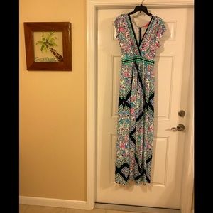 🌸Lilly Pulitzer Roselle Flounce Sleeve Maxi Dress. Size 8 Let's get wild🌸